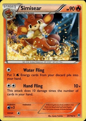 Pokemon TCG Card Simisear Fire XY - BREAKthrough BKT 24/162 2015
