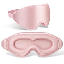 FlyCoco 3D Blackout Sleep Mask, Adjustable, Pink
