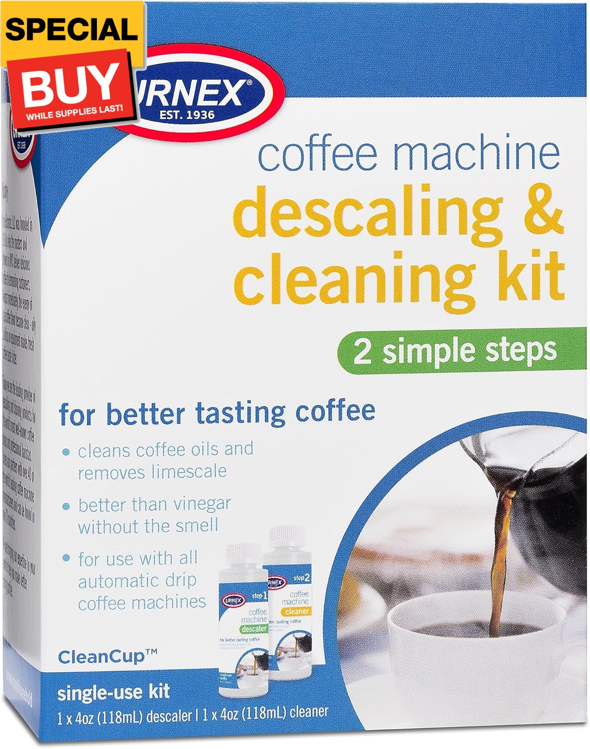 Cleaner And Descaler Kit - 2 Single Use Bottles - Professional At H