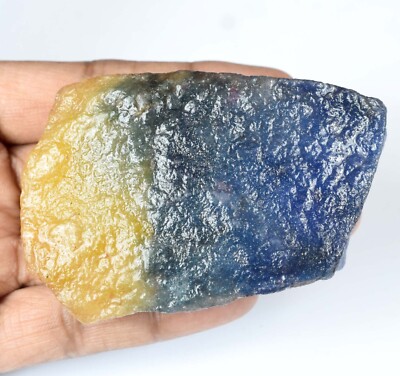 363.40 Ct Natural Bi-Color Sapphire 69 x 43 mm Gemstone Rough