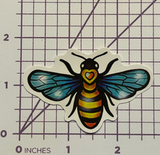 Busy Bee Cartoon LOVE BUG Matte - Vinyl Decal Sticker Bomb Kawaii Free the Bees