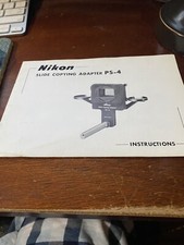 Nikon Slide Copying Adapter PS-4 Instruction Manual Very RARE Excellent