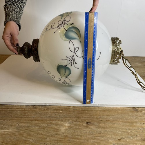 Lámpara colgante de colección MCM Hollywood Regency Globe floral botín luz blanca/azulada - Imagen 11 de 12
