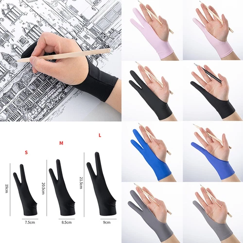 Gant Antisalissure À Deux Doigts Pour Dessin Et Stylo Tablette Graphique+a