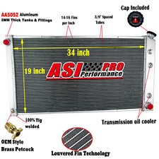3 Row Radiator For 89-1991 Chevy Gmc R2500 R3500 V2500 V3500 7.4l Cc774 34