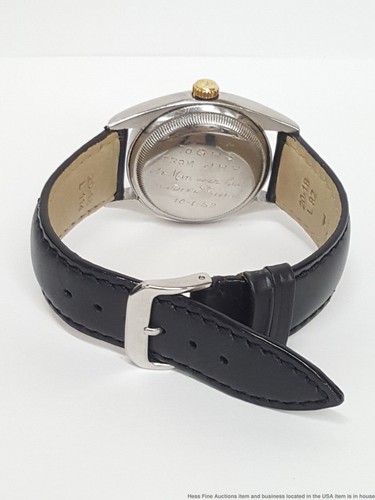 Rolex Oyster Perpetual Red/BK Date Ref# 6075 Ovettone 18k Gold/SS Big BubbleBack - Picture 9 of 12