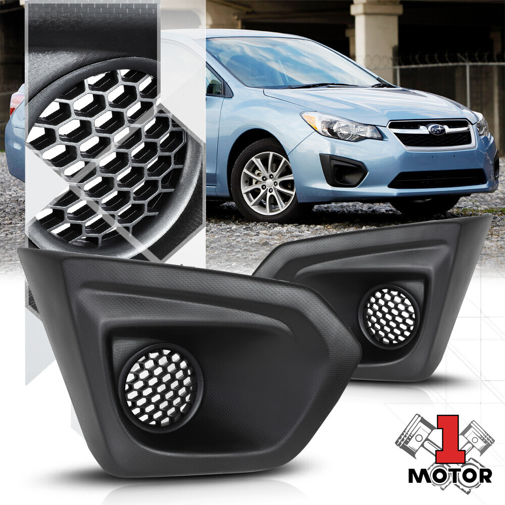 Black OE Replacement Front Bumper Fog Light Bezel Cover for 12-14 Subaru Impreza