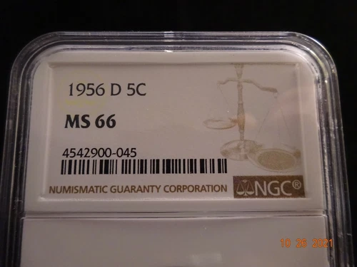 1956-D Jefferson Nickel, NGC MS66