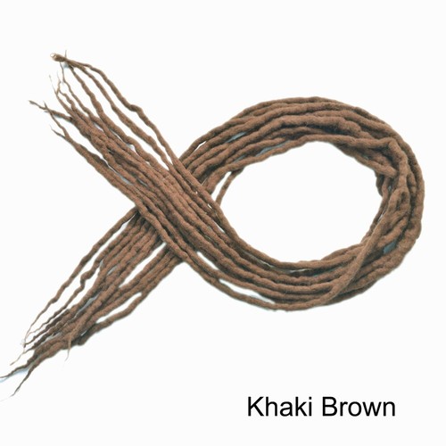 Brown Wool Dreadlocks Double Ended Dreads Extensions 22" Folded Dreads Locs *15 - Picture 3 of 8