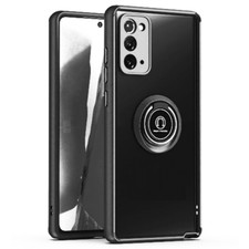 For Samsung Note 20 Rugged Magnetic Ring Case w/ Lens Cover BLACK