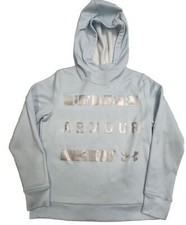 Under Armour Cold Gear Womens Light Blue Silver Letters Hoodie Size S
