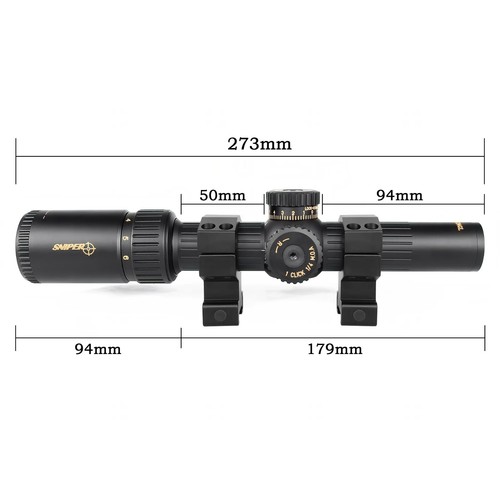 Sniper NT1-6X24 Tactical Rifle Scope Red/Green Illuminated 30mm Tube MOA reticle - Picture 4 of 6