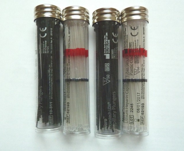 Lot of 2 NEW 40uL Capillary Tubes & Plungers 50/VL PTS Cardiochek PA