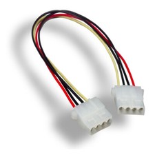Kentek 12 Inch Molex 5.25 Female to Female PC Power Extensio Cable 4 Pin LP4 12"