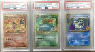 PSA 10 Charizard, Venusaur & Blastoise HOLO 001/025 25th Japanese Pokemon Card