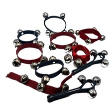 Vtg Preschool Rhythm Band Wrist /Ankle/ Hand Bells Lot Of 10