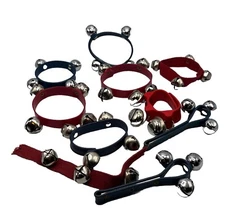 Vtg Preschool Rhythm Band Wrist /Ankle/ Hand Bells Lot Of 10