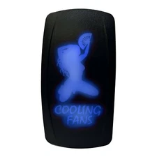 Sexy Cooling Fan Switch ON/OFF Waterproof Radiator Fan Costom Lazer Etch Blue