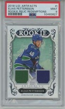 2018 Upper Deck Artifacts Rookie Relic Redemption /399 Elias Pettersson PSA 9