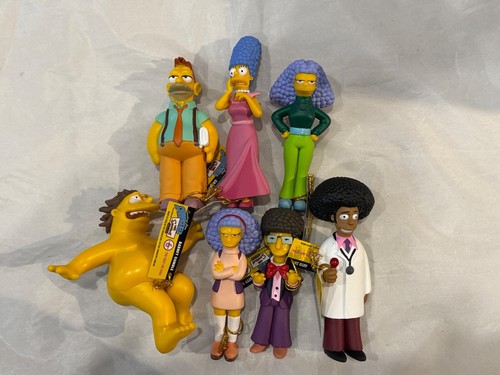 Simpsons Figurine 2005 Greetings Springfield 8 Figure Set Series 6 Nuclear Tags - Picture 2 of 2