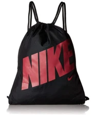 Nike Sports Gym Bag Athletic Drawstring Black/Rush Pink Lightweight BA5262 016