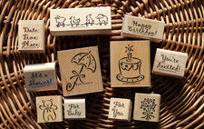 NEW BABY Shower Bday Invitation Card Party Rubber Stamps LOT Stampin' Up 2000