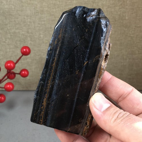108mmNatural Yellow Blue Tiger Eye Crystal gemstone Polish Mineral Specimen 217g