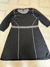 LANE BRYANT Size 22/24 Black And Silver Pullover Knit Sweater Dress 3/4 Sleeve