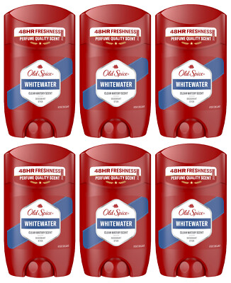6 OLD SPICE WHITEWATER Deodorant Sticks 48h Freshness For Men 50ml