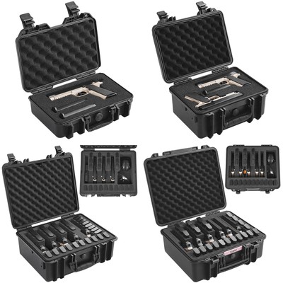VEVOR Hard Pistol Cases with Pre-cut PU Foam/lining Lockable for 1/2/5 ...