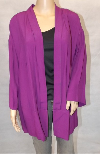 ★ Ulla Popken ★ 46+ 46/48 ~ Offene Blusenjacke Jacke Bluse ~ Azalee ~ Neu-image