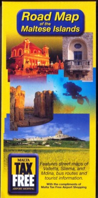 Large Open-Out Road Map of the Maltese Islands. Free UK Postage