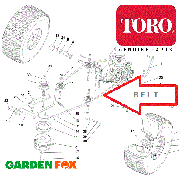Genuine TORO DH220 Mdl 74596 31700001 999999 Transmission BELT 125 2243 O153