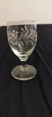 Sherry / Cordial Gläser X2 Vintage - geätztes Klarglas - zierlich 3''