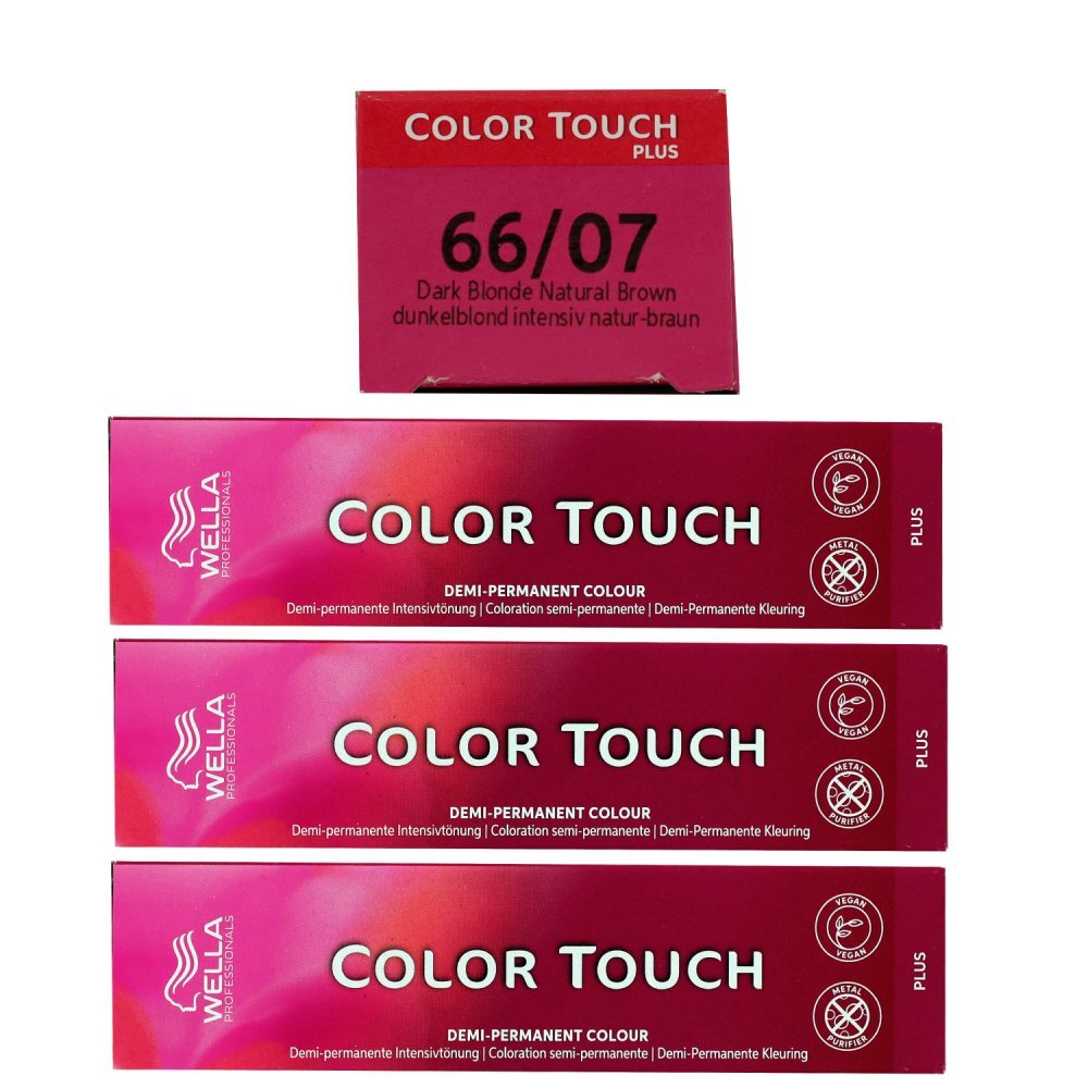 Wella Color Touch Plus 3 x 60 ml 66/07 dunkelblond intensiv natur braun Intensiv
