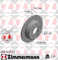 2X Zimmermann 400.1407.52 Bremsscheibe FüR MERCEDES-BENZ