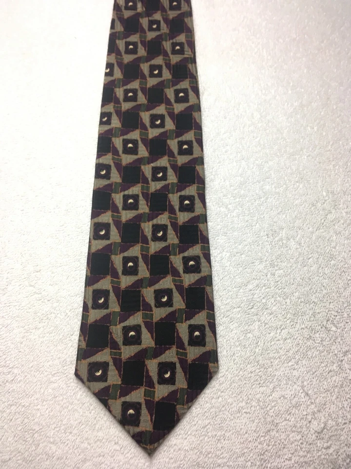 JZ RICHARDS CORBATA HOMBRE NEGRA CON GRIS VERDE ORO PÚRPURA 3,75 X 60 Foto 2 de 4