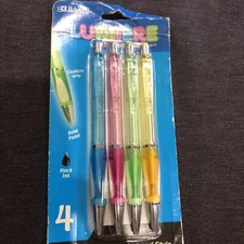 4pc /Pack LUMIERE Assorted Color Gel Pen with Cushion Grip by Bazic #1780