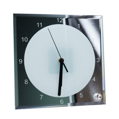 20/pack 7.8'' x 7.8'' Sublimation Blank Mirror Edge Glass Photo Frame with Clock