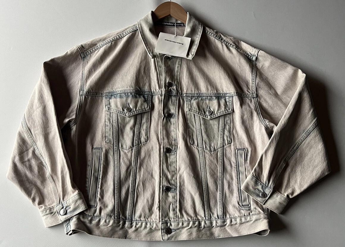 Alexander wang the game acid pink denim jacket sz L cotton Made in USA