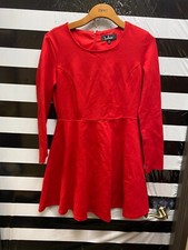 Women "LuLus" red long sleeve short dress Size Med. P.O.