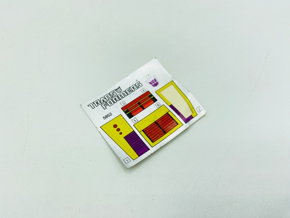 G1 VORTEX STICKER SHEET TRANSFORMERS (5M-112441)