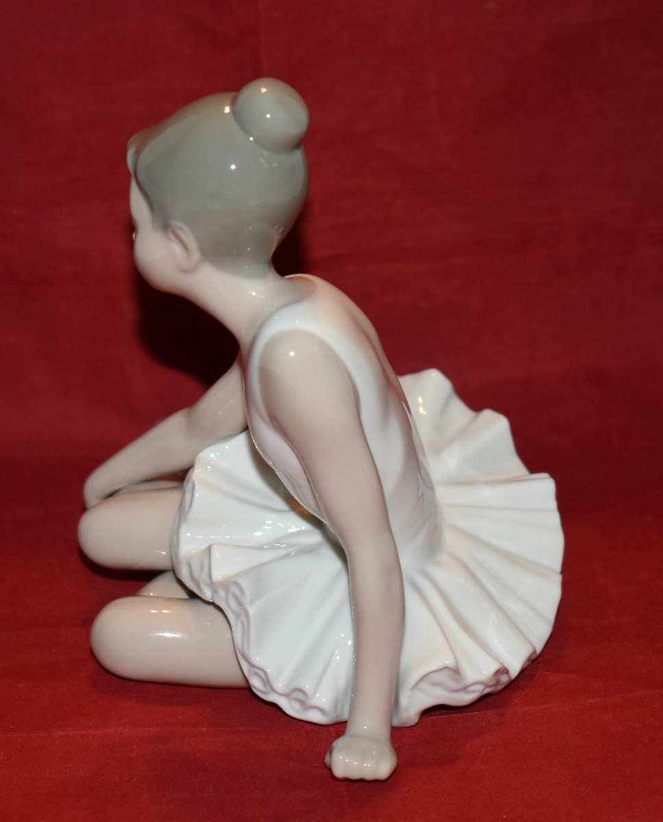 NAO by LLADRO Porcelain Figurine Sitting Ballerina, Handmade