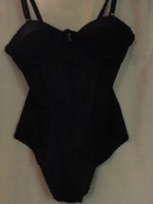 VINTAGE CORSET BLACK LACE UNDERWIRE By Kitty sz 34 Cup B