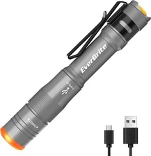 EverBrite Mini Pen Light Rechargeable Pen Flashlight w/USB C Cable 4 Light Modes