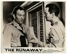 The Runaway Original Lobby Card Denis Shaw John Dearth holding stack of cash