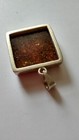 Vintage Sterling Silver Polish Baltic Amber 40mm 1.25” Square Medallion Pendant — photo 6