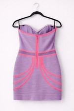 Robe Cocktail Sans Manches Bebe Couleur Melon - Taille S, Style Bodycon, Occasion TBE
