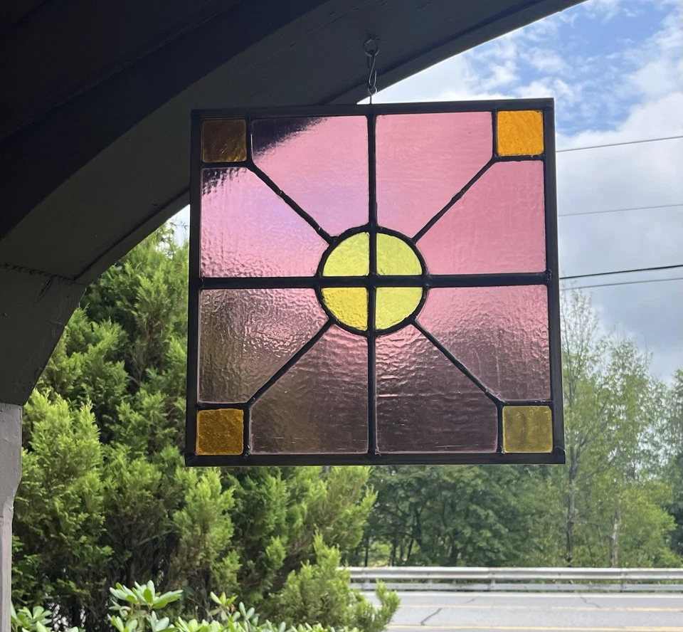 ANTIQUE STAINED GLASS WINDOW restored, Pittsburgh PA circa 1900 FREE SHIPPING - Image 2 of 4