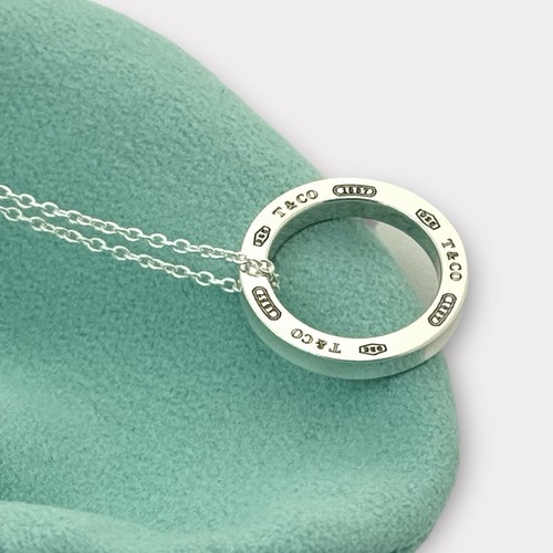 AUTÉNTICO Collar Tiffany & Co - Círculo 1837 - En Cadena de Plata - Como Nuevo - Imagen 7 de 9